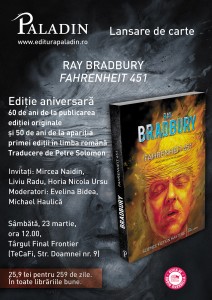 lansare Fahrenheit 451, Ray Bradbury, Editura Paladin